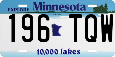 MN license plate 196TQW