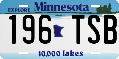 MN license plate 196TSB