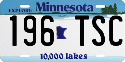 MN license plate 196TSC