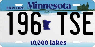 MN license plate 196TSE
