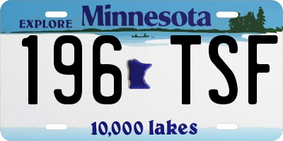 MN license plate 196TSF
