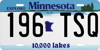 MN license plate 196TSQ