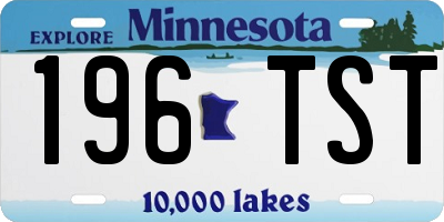 MN license plate 196TST