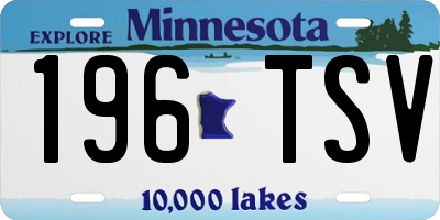 MN license plate 196TSV