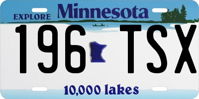 MN license plate 196TSX