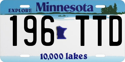 MN license plate 196TTD