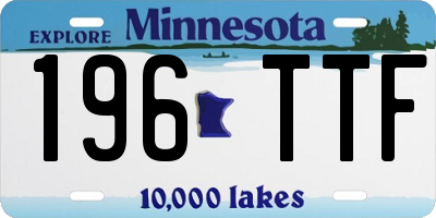 MN license plate 196TTF