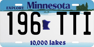 MN license plate 196TTI