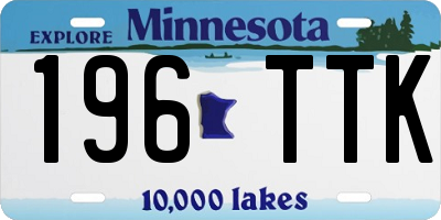MN license plate 196TTK