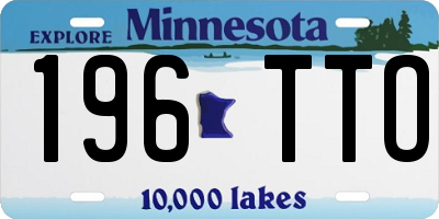 MN license plate 196TTO