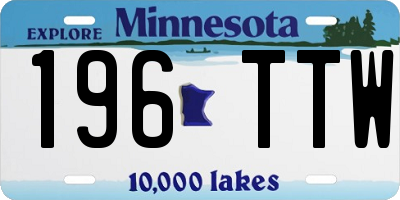 MN license plate 196TTW