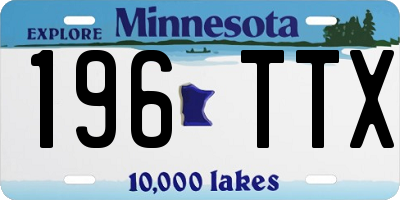 MN license plate 196TTX