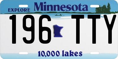 MN license plate 196TTY