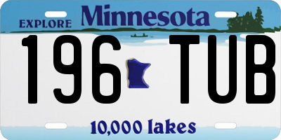 MN license plate 196TUB
