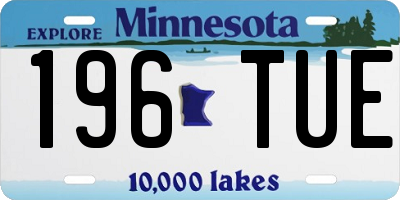 MN license plate 196TUE