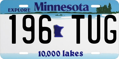MN license plate 196TUG