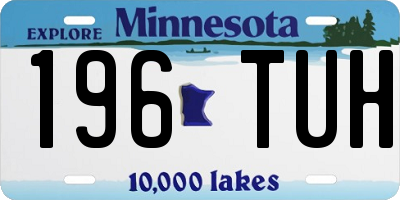 MN license plate 196TUH