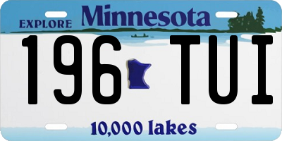 MN license plate 196TUI