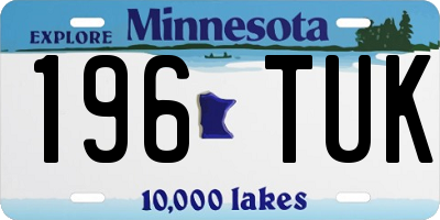 MN license plate 196TUK