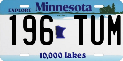 MN license plate 196TUM