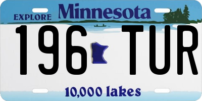 MN license plate 196TUR
