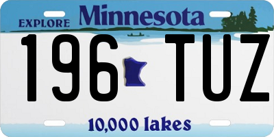 MN license plate 196TUZ