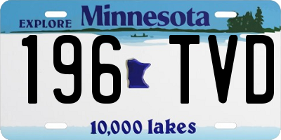 MN license plate 196TVD
