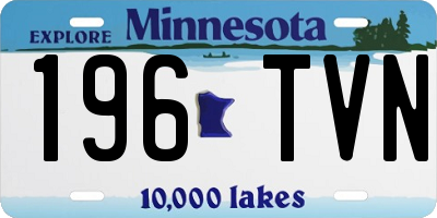 MN license plate 196TVN