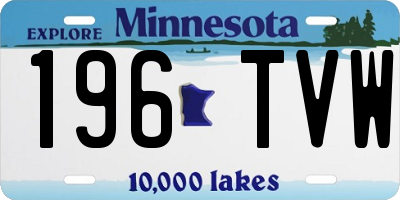 MN license plate 196TVW