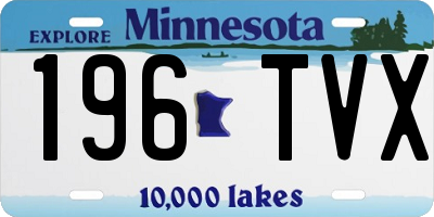 MN license plate 196TVX