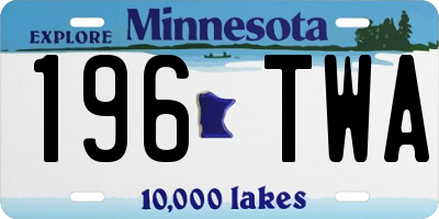 MN license plate 196TWA