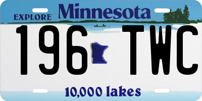MN license plate 196TWC