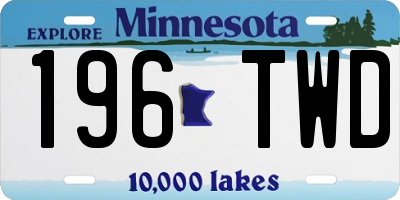 MN license plate 196TWD