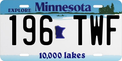 MN license plate 196TWF