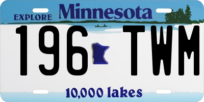MN license plate 196TWM