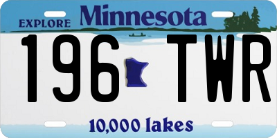 MN license plate 196TWR