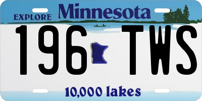 MN license plate 196TWS