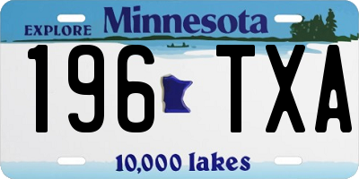 MN license plate 196TXA