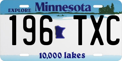 MN license plate 196TXC