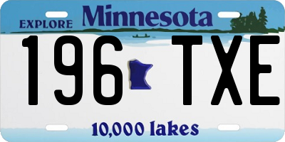 MN license plate 196TXE