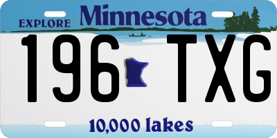 MN license plate 196TXG