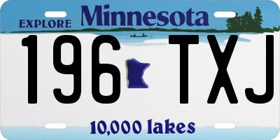MN license plate 196TXJ