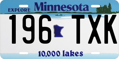 MN license plate 196TXK
