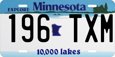 MN license plate 196TXM