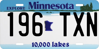 MN license plate 196TXN