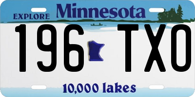 MN license plate 196TXO