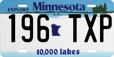 MN license plate 196TXP