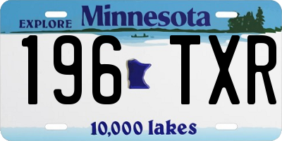 MN license plate 196TXR
