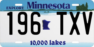 MN license plate 196TXV