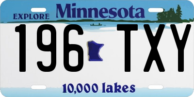 MN license plate 196TXY